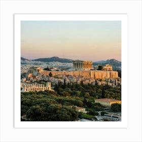 Athens At Sunset Art Print