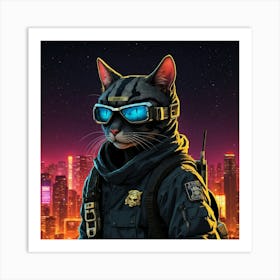 Default A Badass Ninja Cat Named Bitmeow Movie Poster Backgrou 2 Art Print