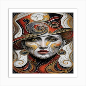 Lady In Top Hat Art Print