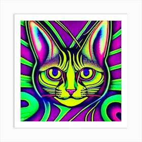 Psychedelic Cat 9 Art Print