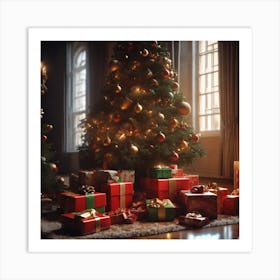 Christmas Tree With Presents 36 Art Print