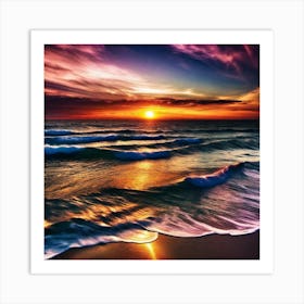 Sunset On The Beach 524 Art Print