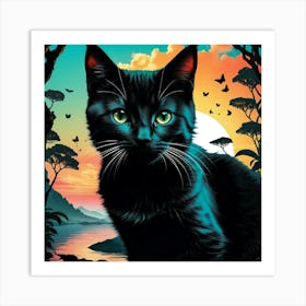 Creative Feline Cat Artwork 25 Art Print