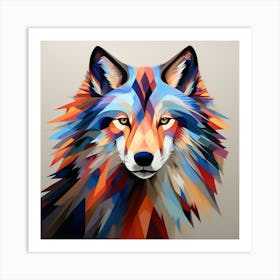 Abstract modernist Wolf 1 Art Print