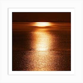 Moon River golden brown orange square photo photography Art Print