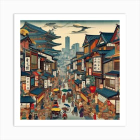 Asian Street Scene 2 Art Print