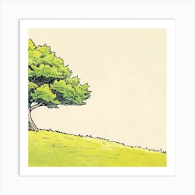 Tree On A Hill Art Print