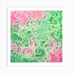 Swirls Of Pink And Green Art Print