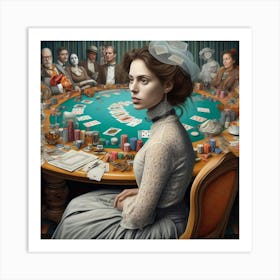 At A Poker Table by Cam Views Art Print