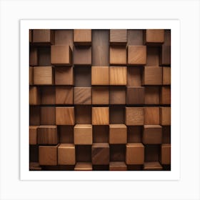 Wooden Cubes Art Print