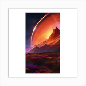 Landscape With A Sun Art Print