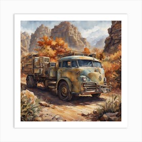 Truck On The Road Art Print