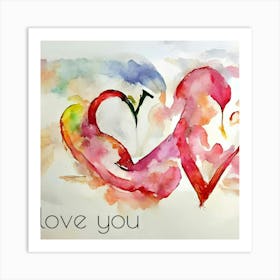 I Love You 2 Art Print