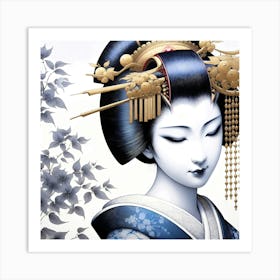 Creativel Geisha Illustration 189 Art Print