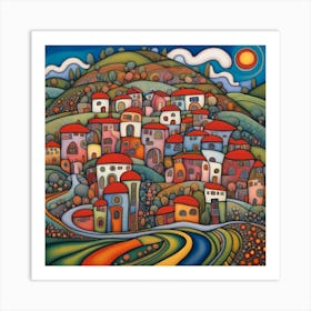 Village In The Mountains 3 Art Print