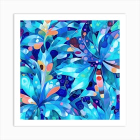 Blue Botanical Art Print