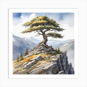 Lone Tree On The Cliff Art Print