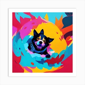 Dog In A Hole Art Print