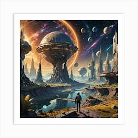 Gazing at the future Art Print