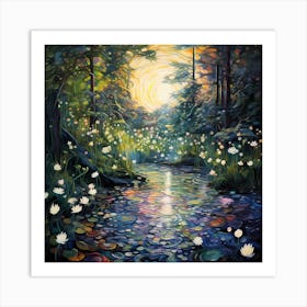 Aqua Reflections: Monet's Canvas Art Print