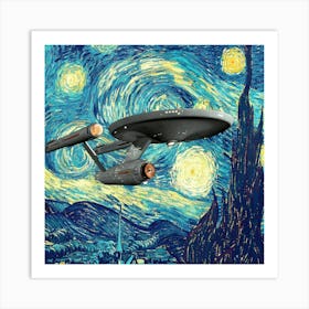 Starship The Starry Night Van Gogh painting Art Print