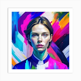 Woman In A Colorful Dress Art Print