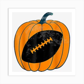 Football Pumpkin Carving Art Thanksgiving Fall Game Art Print