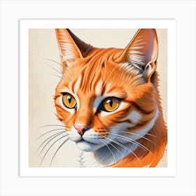 Orange Tabby Cat Portrait Art Print