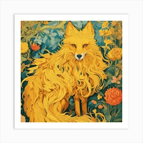 Fox In The Garden Art Print