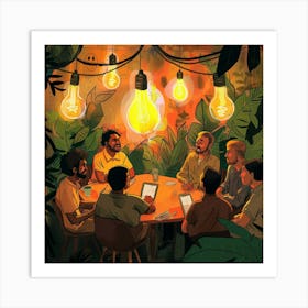 A Team Brainstorming Lofi Illustration 1718665794 3 Art Print