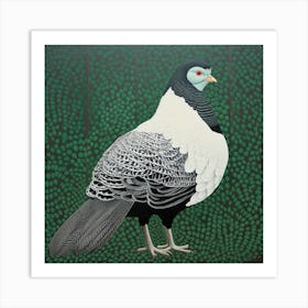 Ohara Koson Inspired Bird Painting Grouse 4 Square Art Print