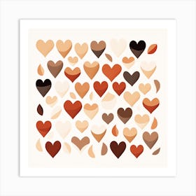 Love Heart in Coffee Warm Tones for Living Area Art Print