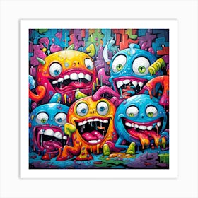 Monsters Graffiti Art for wall decor 3 Art Print