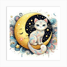 Creative Feline Cat Artwork 48 Art Print