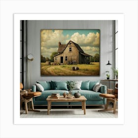 Old Farmhouse Canvas Print Art Print