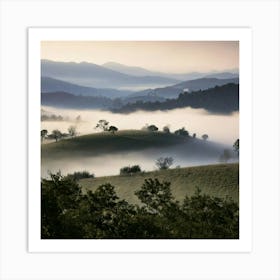 Firefly Misty Landscapes Enveloped In Ethereal Calm 5963 Art Print