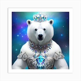 Polar Bear In Tiara Art Print