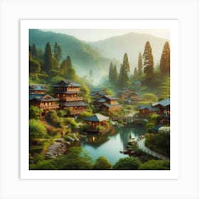Japanese Village Art Print