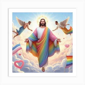 Rainbow Jesus Art Print