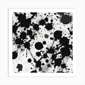 Black And White Paint Splatters Art Print