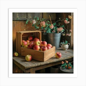 Apples In A Crate 1 Art Print