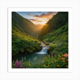 Sunrise In The Mountains 8 Art Print