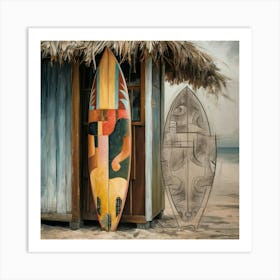 Surfboard Stock Videos & Royalty-Free Footage Art Print