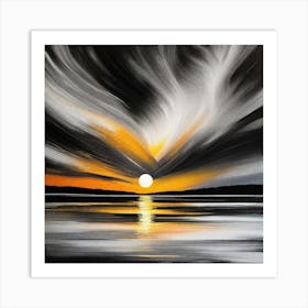 Sunset Over Water 1 Art Print