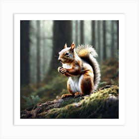 Squirrel In The Forest 57 Art Print