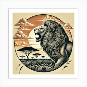 Tattoo Lion 1 Art Print