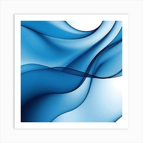 Abstract Blue Wave 16 Art Print