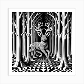 Deer In The Forest 7 Art Print