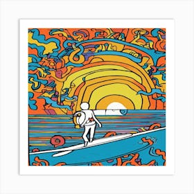 Psychedelic Surfer Art Print