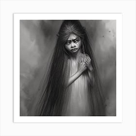 Little Girl With Long Hair Art Print